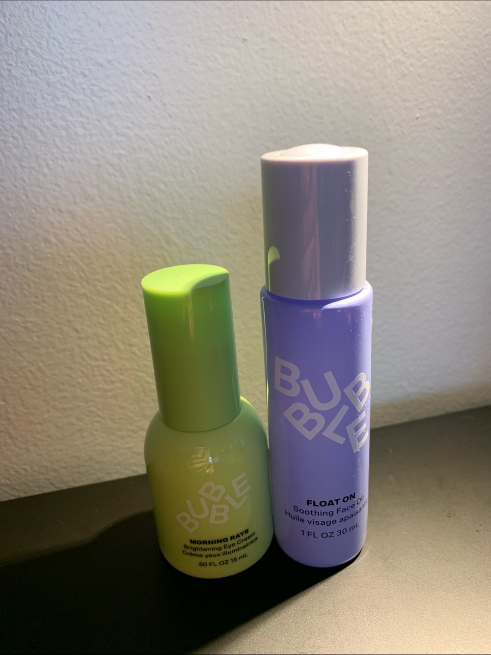 BUBBLE - brightening eye cream and soothing face oil new